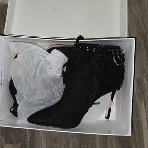 Jessica Simpson Black Ankle Boots with Embellishments